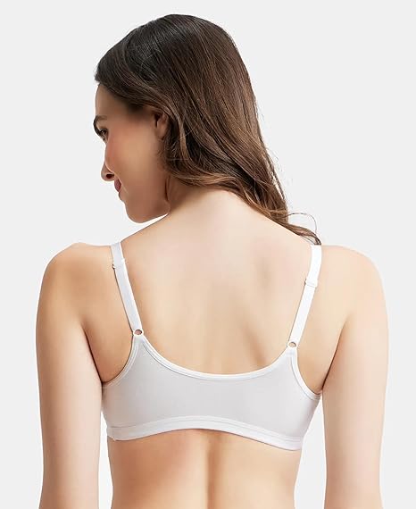 Jockey MJ20 Women’s Wirefree Padded Cotton Bra – Full Coverage Slip-On Beginners Fit